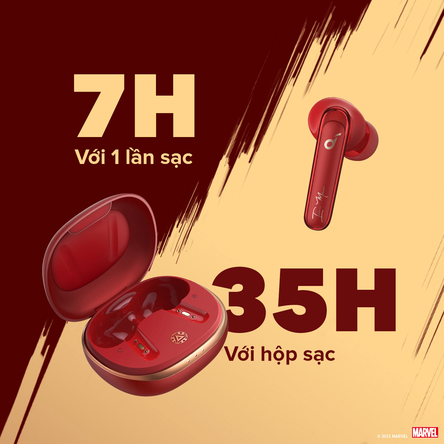 Tai nghe không dây SOUNDCORE (by Anker) Life P3 Marvel Edition, chống ồn chủ động ANC, chống nước IPX5, thời gian dùng 35 giờ, sạc nhanh 10p nghe 2 tiếng, 6 micro thu âm hỗ trợ giảm nhiễu ồn môi trường - A3939H