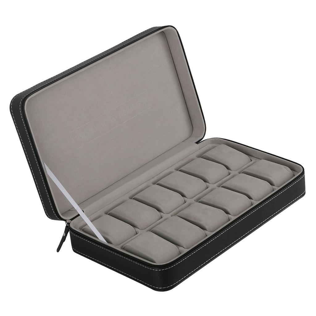 PU Leather Velvet Jewellery Box Tie Clip Brooch Pin Storage Case Holder