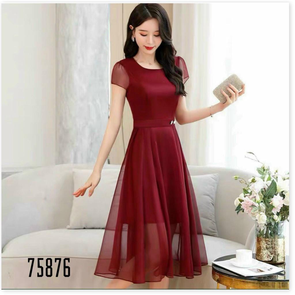 ĐẦM VOAN CHIFFON,CHẤT LIỆU VÃI THOÁNG MÁT,THIẾT KẾ HỌA TIẾT TRƠN NHƯNG KHÔNG KÉM PHẦN SANG TRỌNG THỜI TRANG KME.STORE