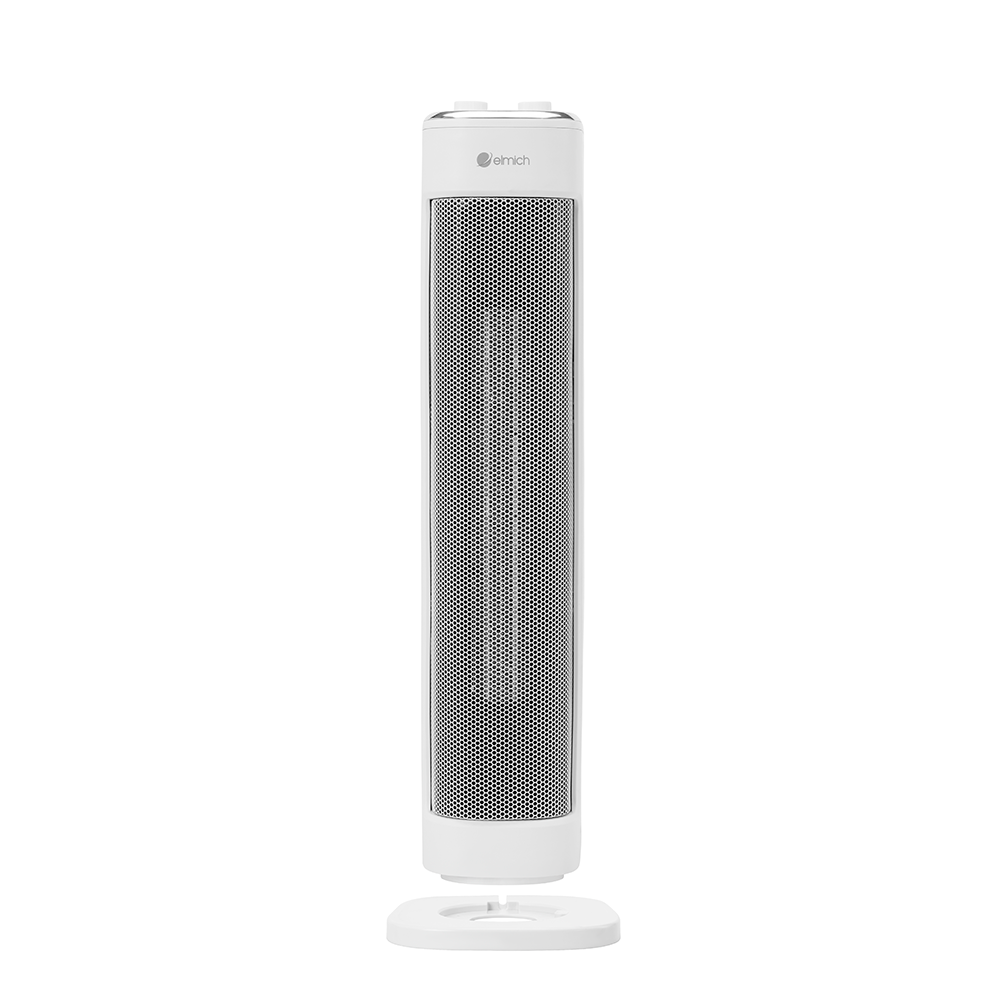Máy sưởi gốm Elmich CHE-8644, Công suất 2000W, Điều khiển núm xoay, 1 mức gió mát và 2 mức gió ấm, Tự động ngắt khi đổ, Xoay 60 độ, Bảo hành 2 năm - Hàng chính hãng