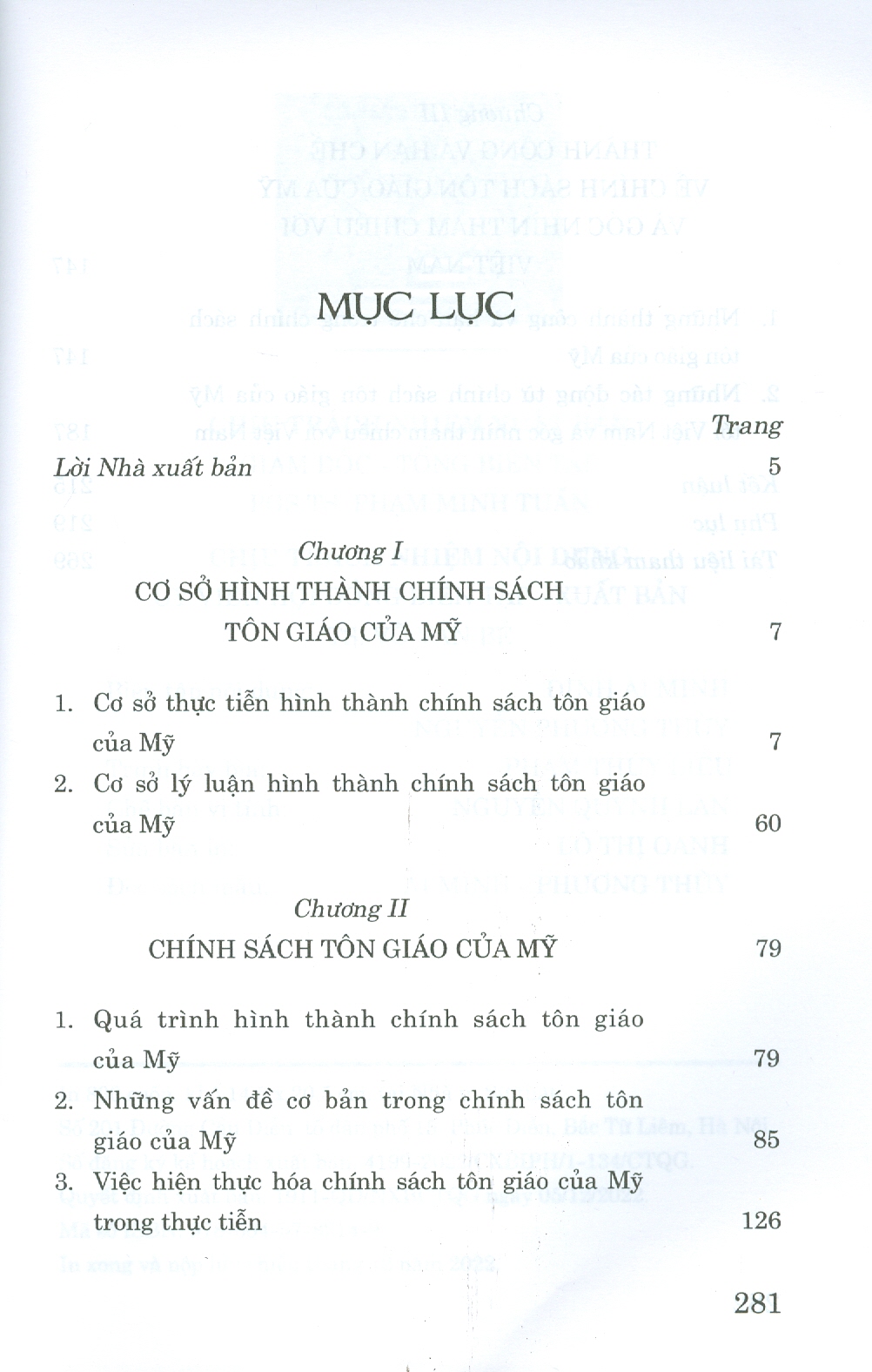 CHÍNH SÁCH TÔN GIÁO CỦA MỸ VÀ GÓC NHÌN THAM CHIẾU VỚI VIỆT NAM - Phạm Thanh Hằng - Nxb Chính trị Quốc gia Sự thật – bìa mềm