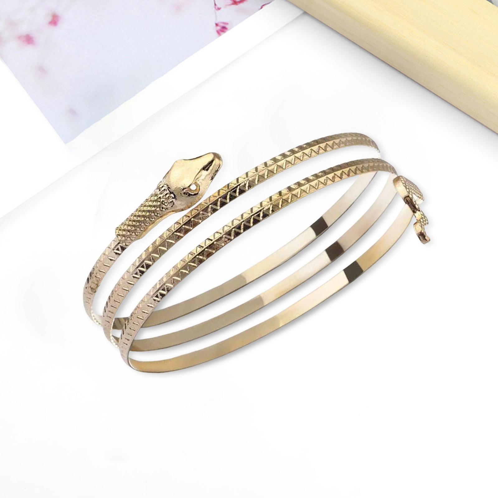 Retro Snake Shape Bracelet Bangle Hip Hop Jewelry Collection for Biker