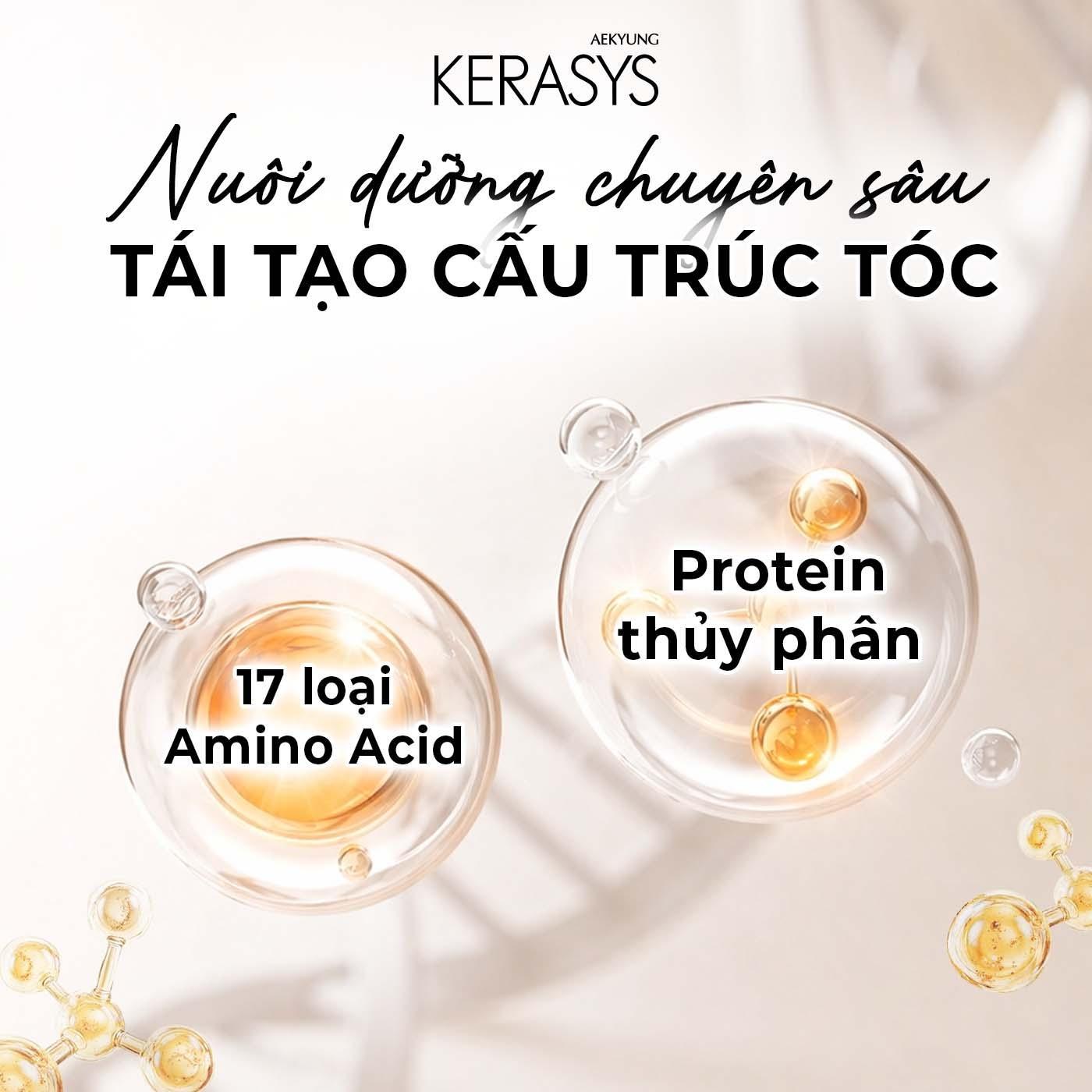 Dầu gội cao cấp Hàn Quốc Kerasys Repairing - Trắng Hồng (Phục hồi độ bóng - Tăng cường chống tia UV cho tóc hư tổn, chẻ ngọn) 600ml