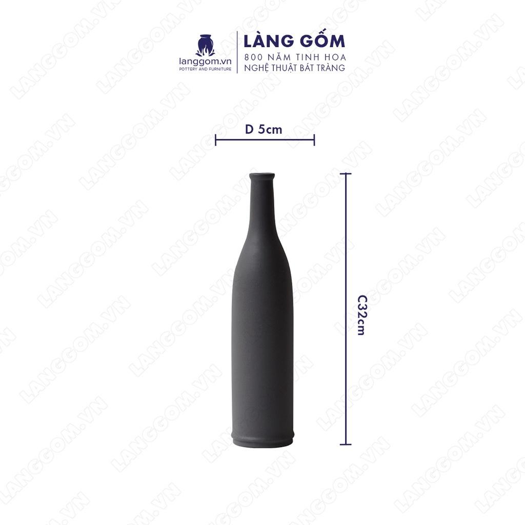 Bình hoa, lọ hoa Gốm sứ Bát Tràng cao cấp dáng chai rượu dùng làm quà tặng, trang trí - Làng Gốm Bát Tràng