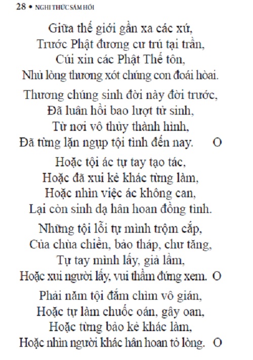 Nghi thức Sám Hối Sáu Căn và Hồng Danh
