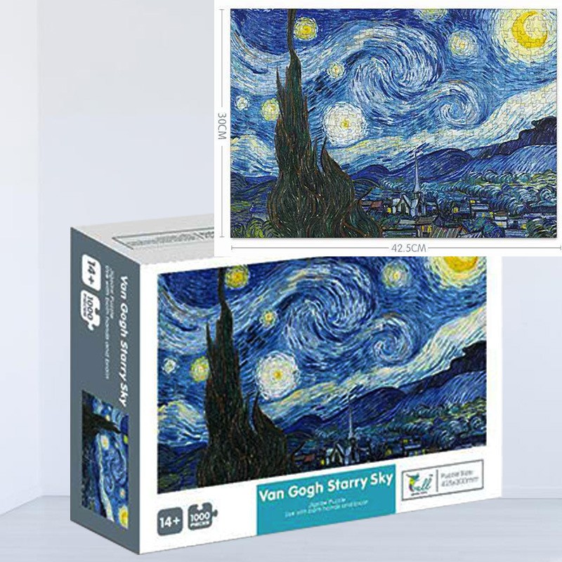 Bộ Tranh Ghép Xếp Hình 1000 Chi Tiết Van Gogh Starry Sky Thú Vị Cao Cấp