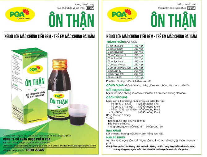 Ôn Thận PQA Giúp Bổ Thận, Tăng Chức Năng Thận Và Giảm Triệu Chứng Tiểu Đêm Nhiều Lần Hộp 125ml