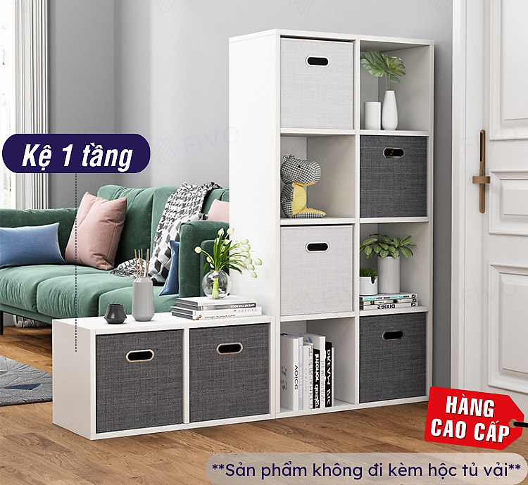 Kệ Sách Tổ Ong Gỗ MDF FIVO FB01 Màu Trắng Sáng Tạo Đa Công Dụng Dễ Lắp Ráp