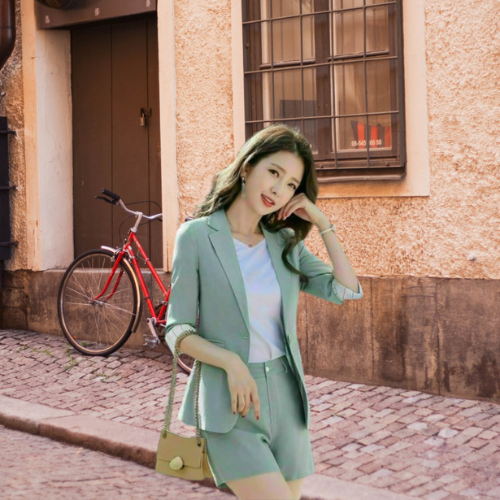 SÉT BỘ SHORT VEST PHỐI TAY KẺ SỌC 3 TRONG 1 CAO CẤP