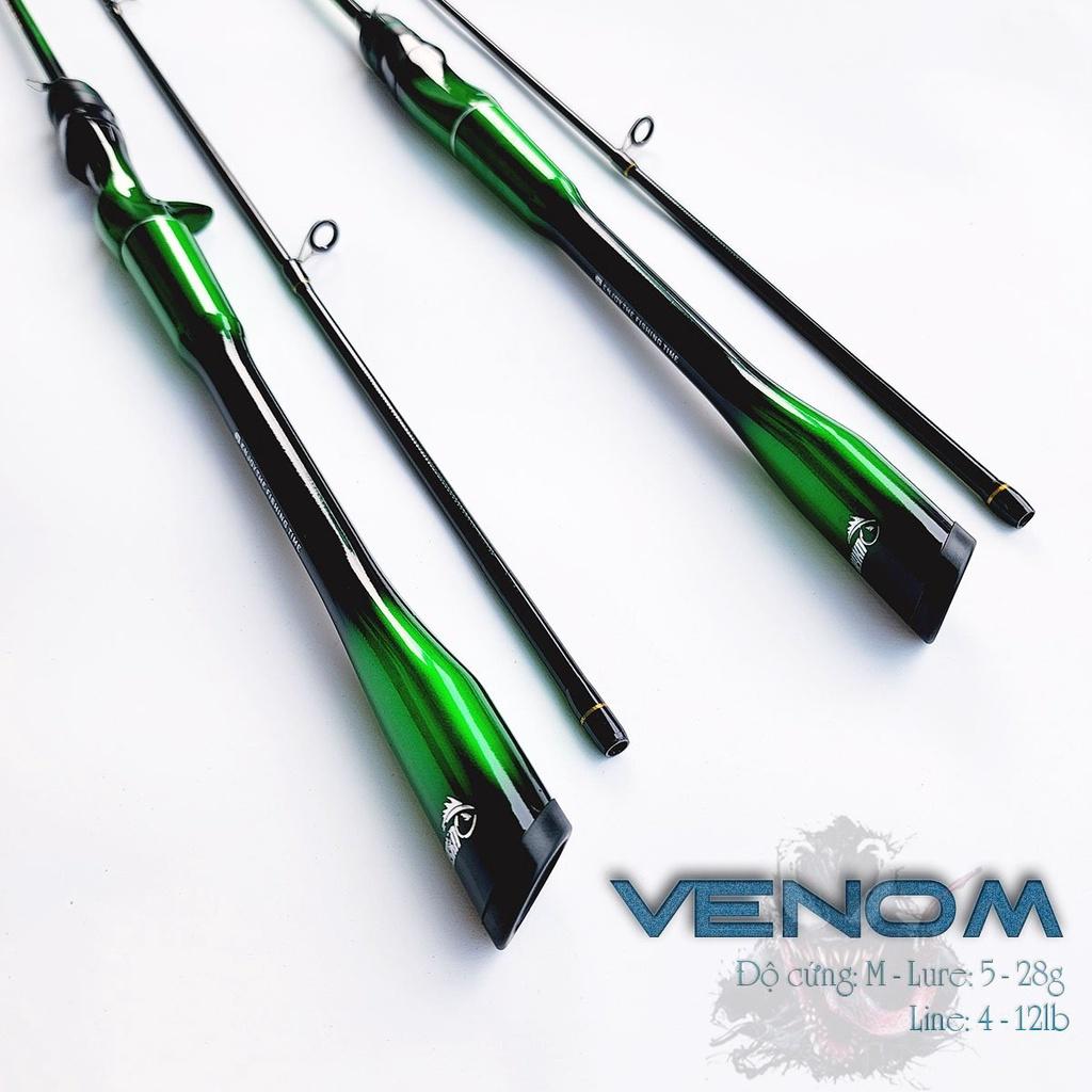 Cần câu lure VENOM độ cứng M đầu bu chống xoắn chất liệu carbon CM32