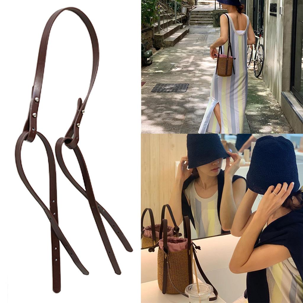 PU Leather Purse Strap Handbag Shoulder Bag Strap Replacement Handle 2 Pcs