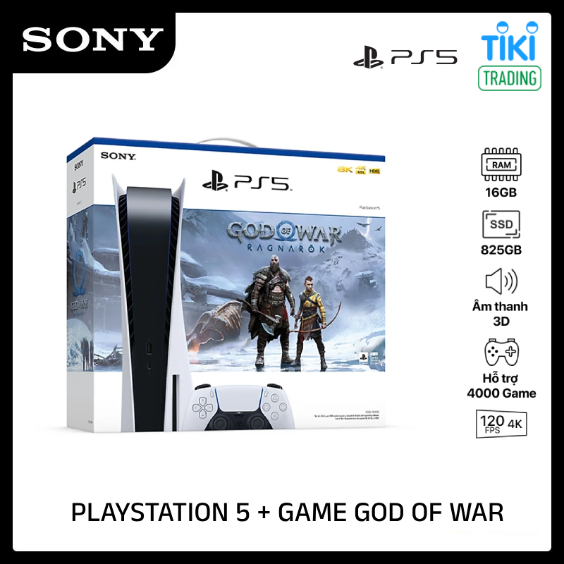 Bundle Máy chơi game Playstation 5 Standard và Đĩa Game God of War Ragnarok - Hàng Chính Hãng