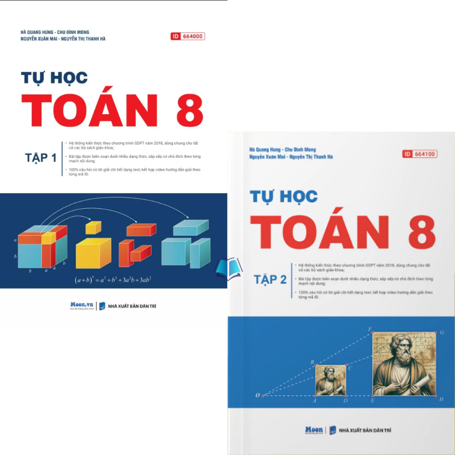Sách - Tự Học Toán 8 - Tập 1 + 2 (Moon) Tái Bản 2025