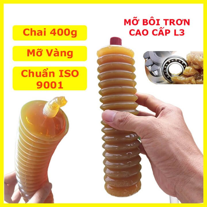 Mỡ sâu, mỡ bò bôi trơn chịu nhiệt dạng con sâu Grease Lithium L3 - 400g