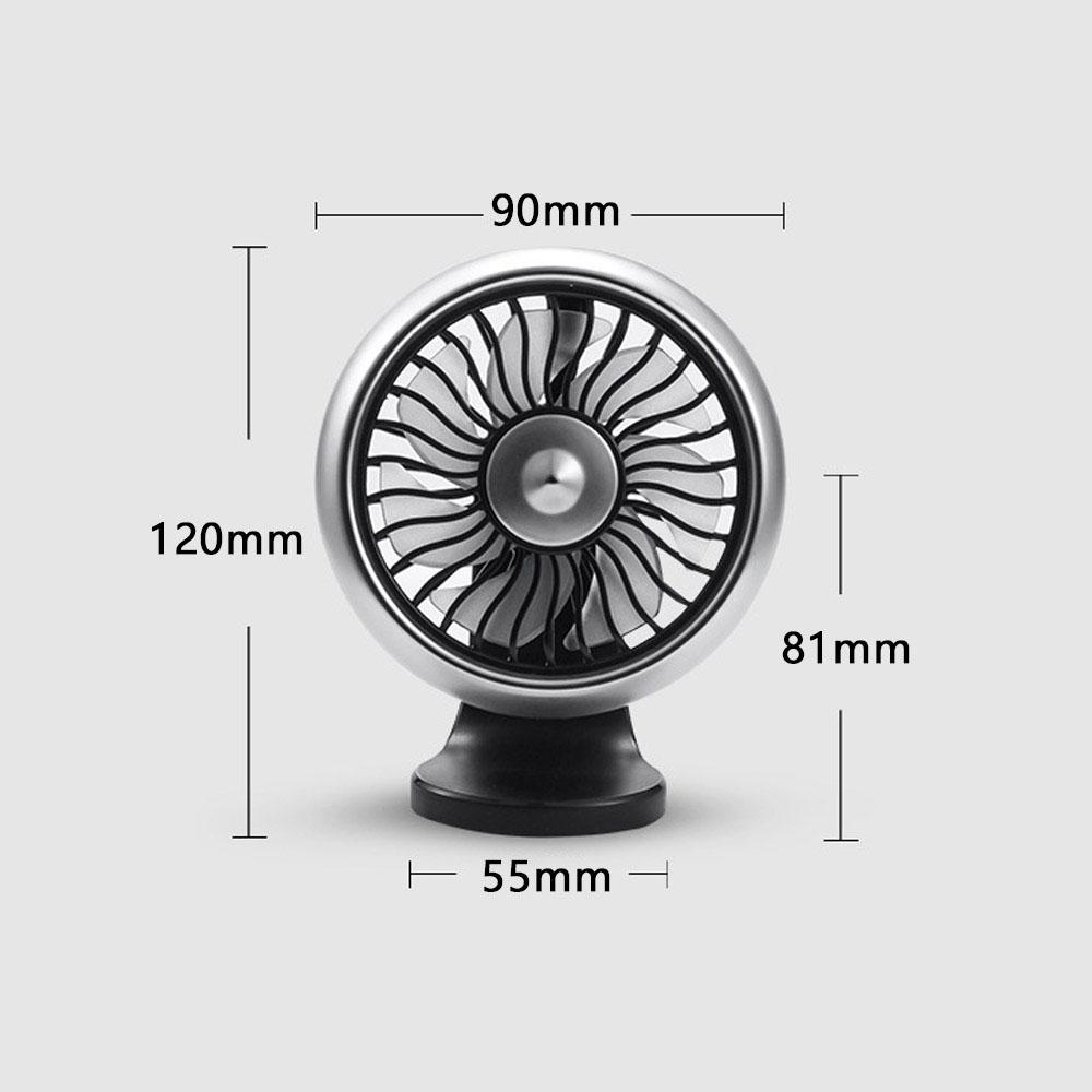 Car Fan Vehicle Air Circulation Cooling Fan Quiet Portable USB Electric Fan with 3 Speeds RGB Light for Car Truck SUV RV