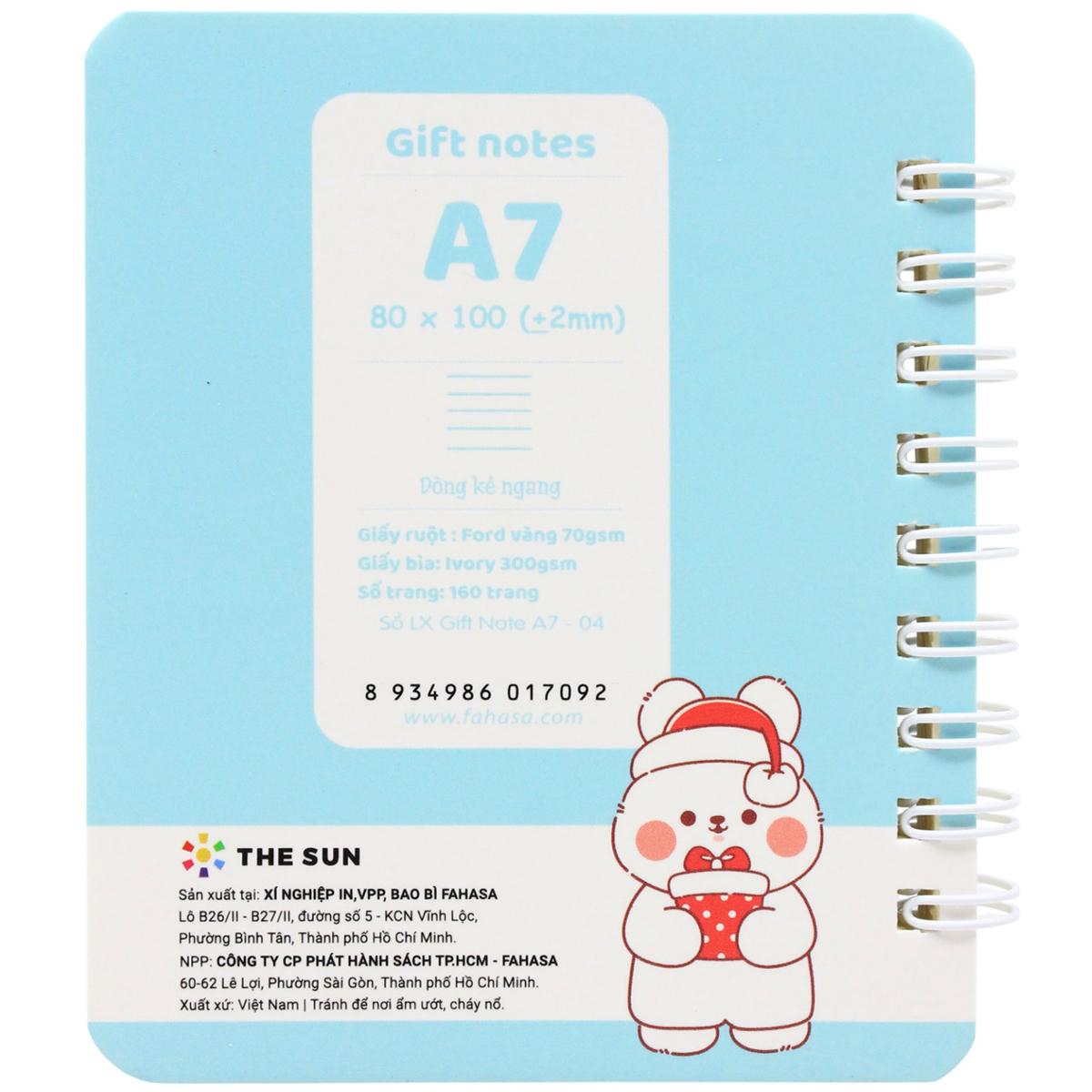 Sổ Lò Xo Moochi Christmas A7 - Kẻ Ngang - 160 Trang 70gsm - The Sun 04