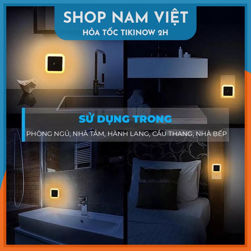 Đèn Ngủ Cảm Biến Ánh Sáng Tự Bật Ban Đêm, Ánh Sáng Dịu, Tiết Kiệm Điện