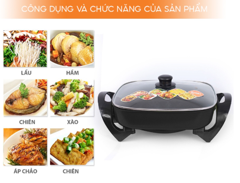 Chảo lẩu đa năng Comet CM7736 - Hàng chính hãng