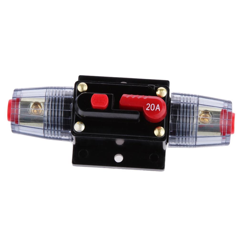 2x  Circuit Breaker Stereo Audio Car Fuse Holder DC12V-24V 60A & 20A