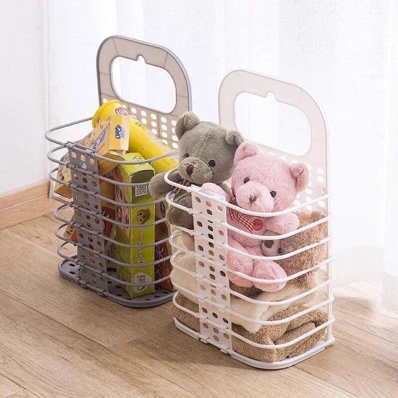 Giỏ đựng quần áo, giỏ treo đồ thông mình gấp gọn 0508