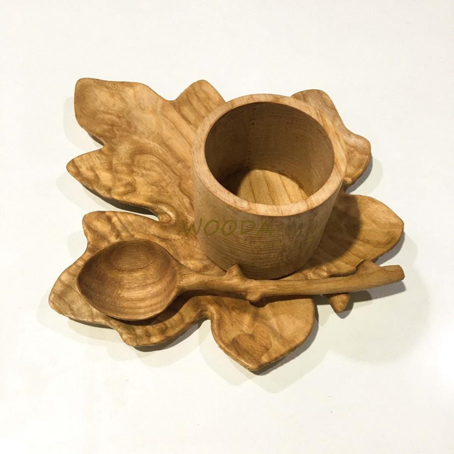 Cốc gỗ/ly gỗ tự nhiên miệng tròn size 8x7cm