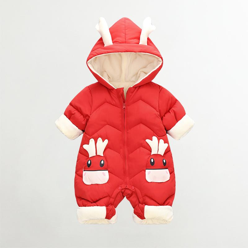 2021 Cho Bé Mùa Đông Snowsuit Plus Nhung Dày Dặn Cho Bé Bé Trai Jumpsuit 0-2 Tuổi Sơ Sinh Liền Quần Bé Áo Liền Quần Bé Gái cho Bé Áo Khoác