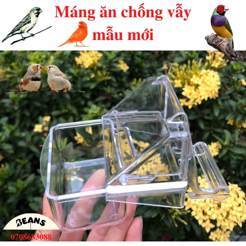 Máng ăn chống vẩy mẫu mới cho chim yến hót, manh manh, 7 màu, finch gài được trong và ngoài