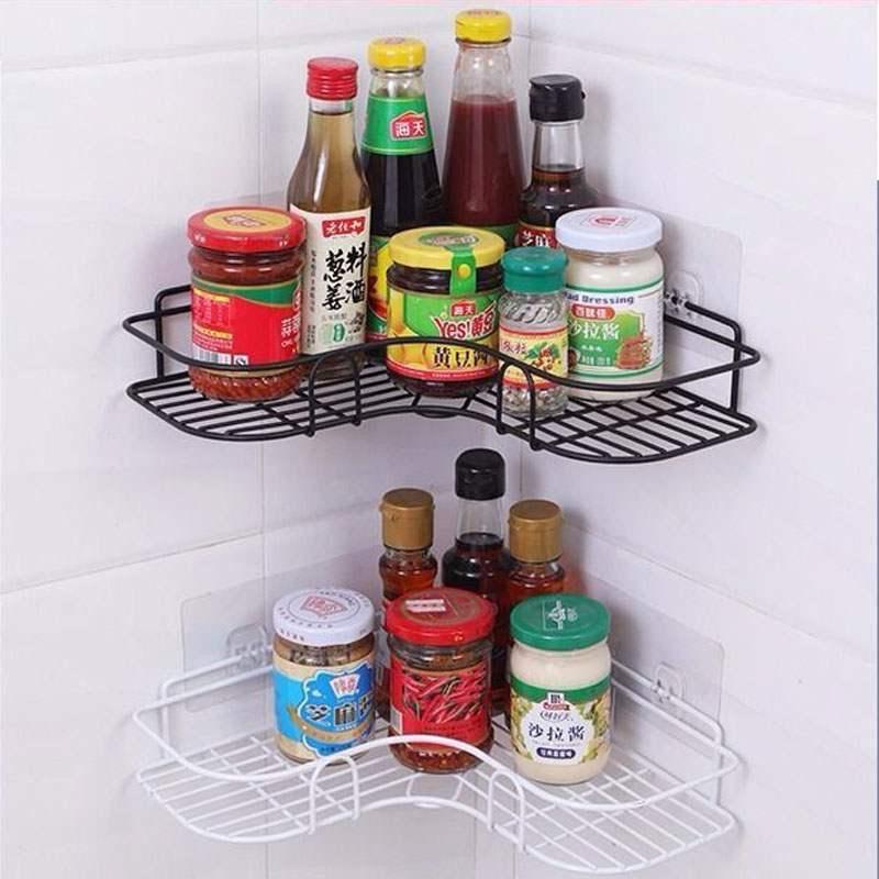 Kệ Góc Dán Tường Phun Sơn Tĩnh Điện Nhà Tắm Nhà Bếp Siêu Chắc