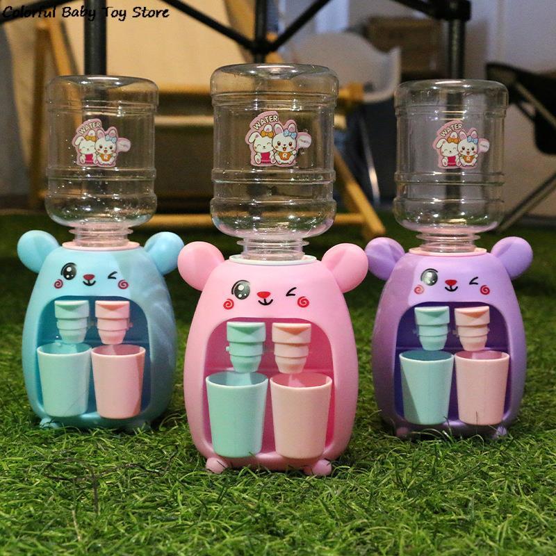 2PCS Mini Nước phân phối cho trẻ em, dễ thương, nước lạnh/nước nóng, nước ép sữa, đài phun nước uống, mô phỏng lợn hoạt hình, đồ chơi nhà bếp