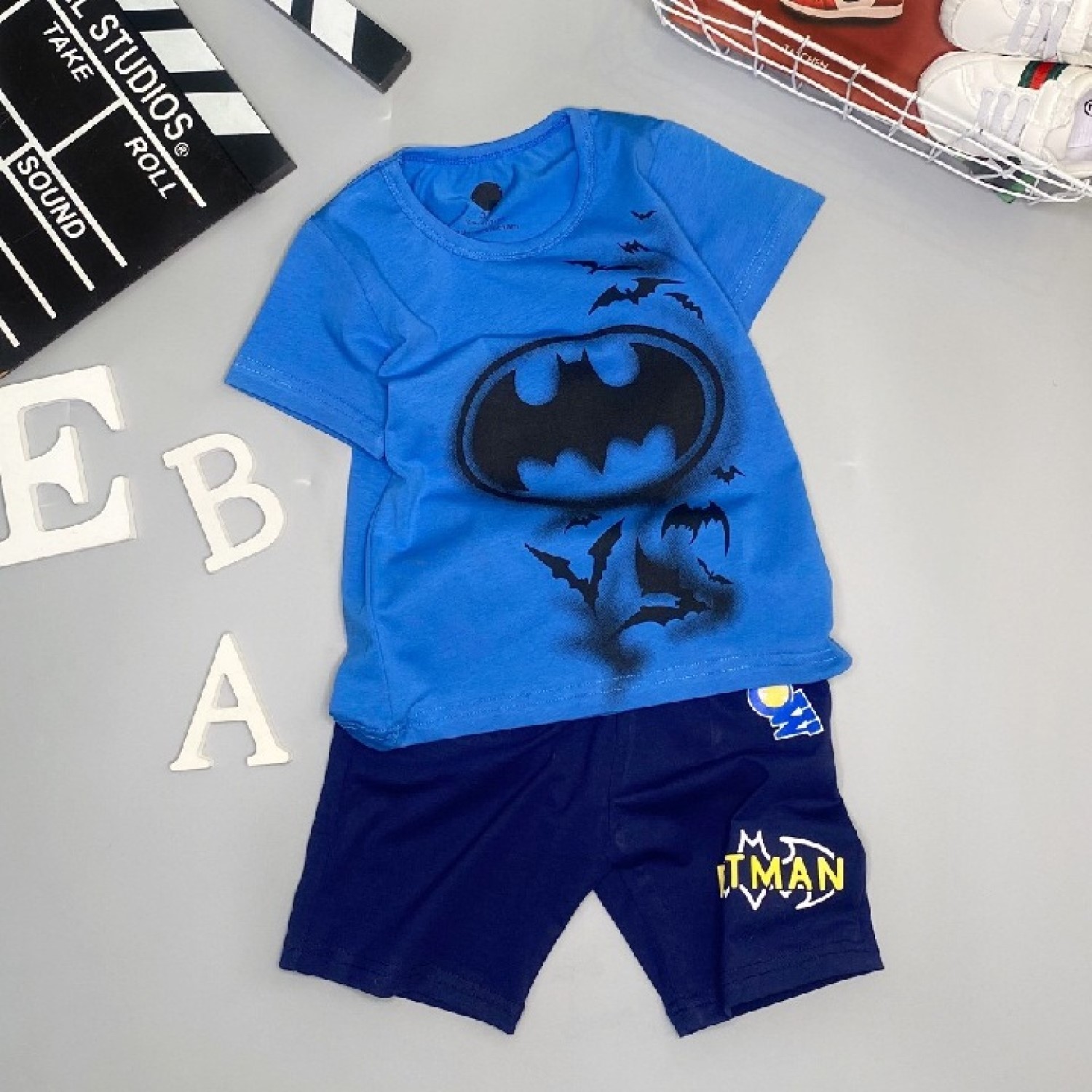 K0000910 Bộ áo thun quần lửng thun cotton 100% cho bé trai từ 14-30kg