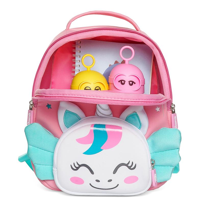 Cocomilo 3D Hoạt Hình Kỳ Lân Trẻ Em Học Kawaii Mềm Mại Hồng Kỳ Lân Dễ Thương Mẫu Giáo Ba Lô Tập Đi Cho Bé Túi Trẻ Em Quà Tặng