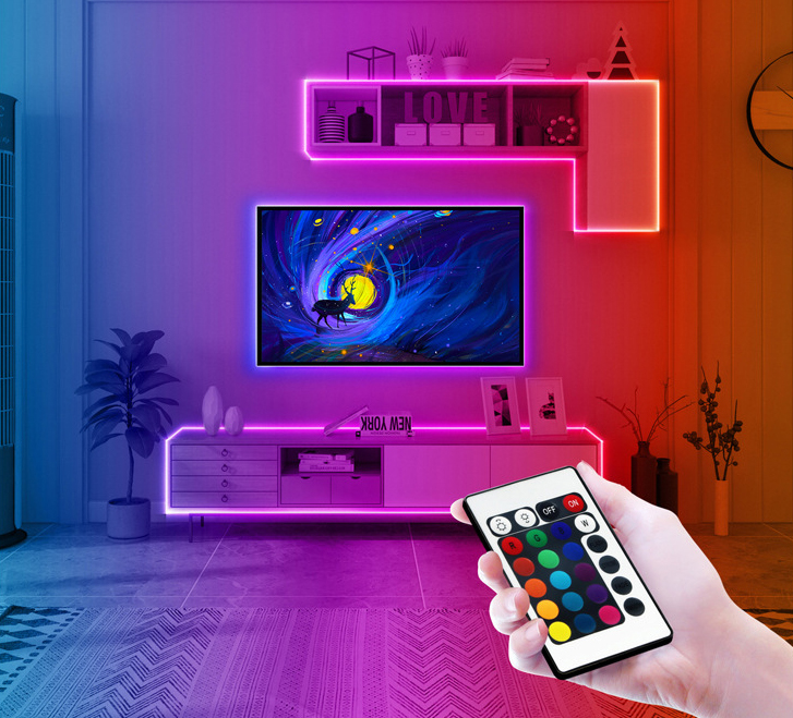 Dây Đèn Led Đổi Màu GRB 1M Kết Nối Bluetooth Có Remote