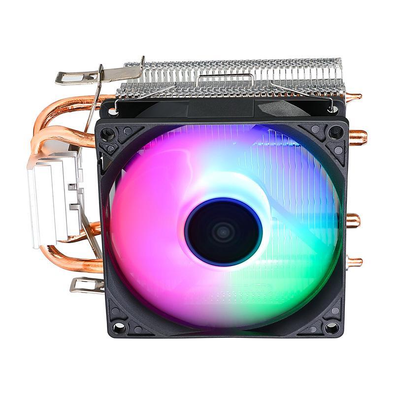Đảm bảo chất lượng Frost 100 tháp IED ánh sáng màu tản nhiệt cpu máy tính để bàn đôi ống đồng tắt tiếng quạt CPU đa nền tảng