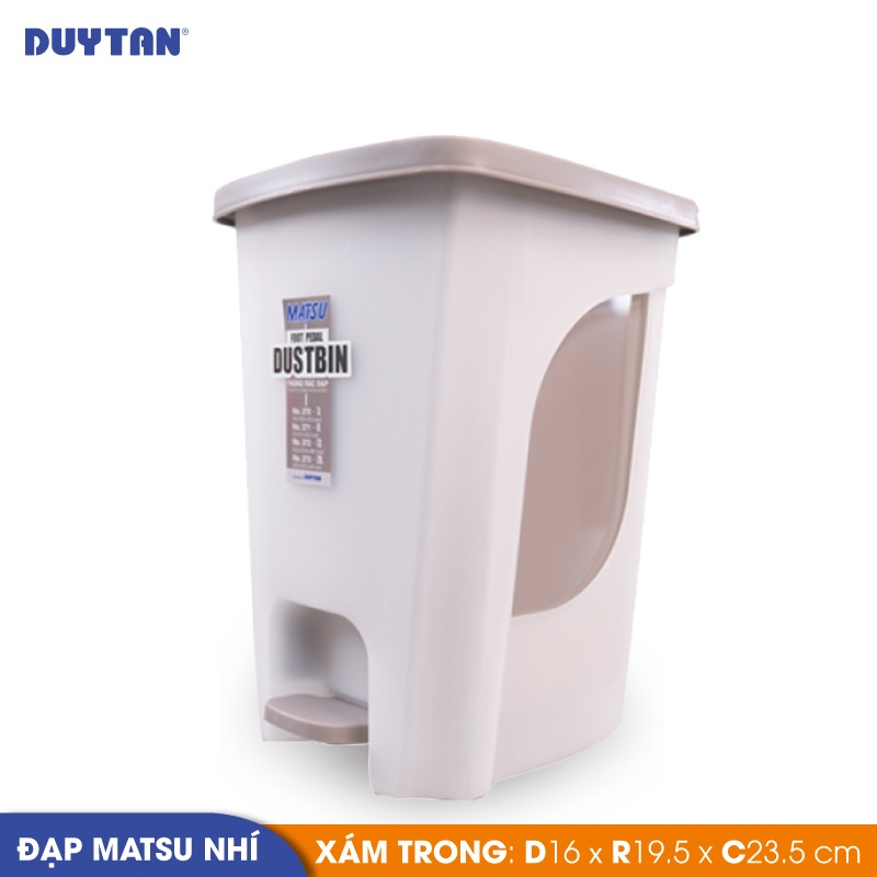 Thùng rác đạp nhí nhựa Duy Tân Matsu (16 x 19.5 x 23.5 cm) - 02379 - Giao màu ngẫu nhiên - Hàng chính hãng