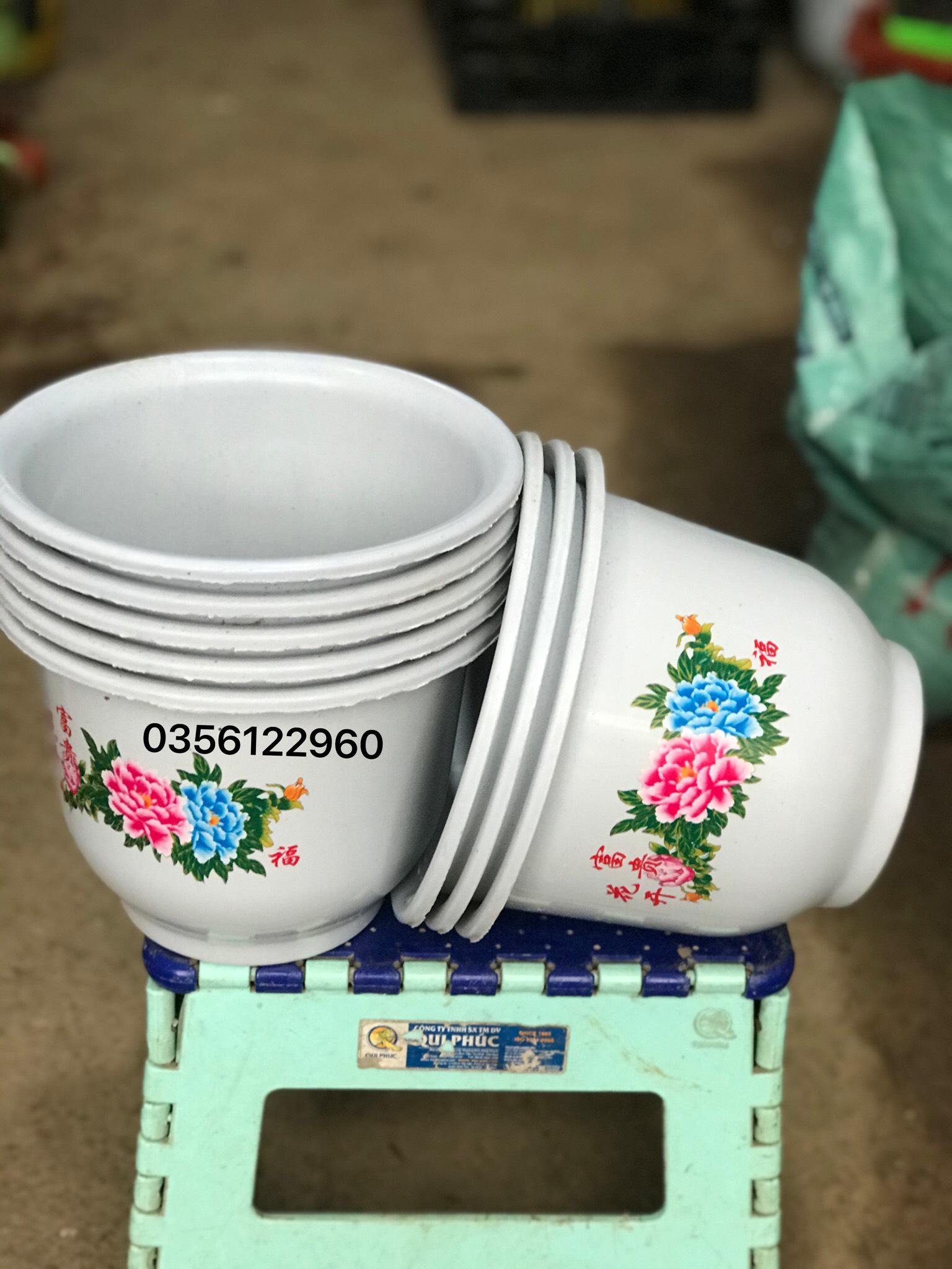 Bộ 5 chậu nhựa trồng hoa FFA230 nhựa đẹp loại 1 - Kích thước 20x15cm