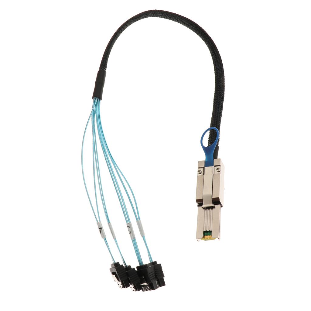 Mini SAS 26pin To 4X SATA Hard Drive Adapter Cable Cord 30AGW