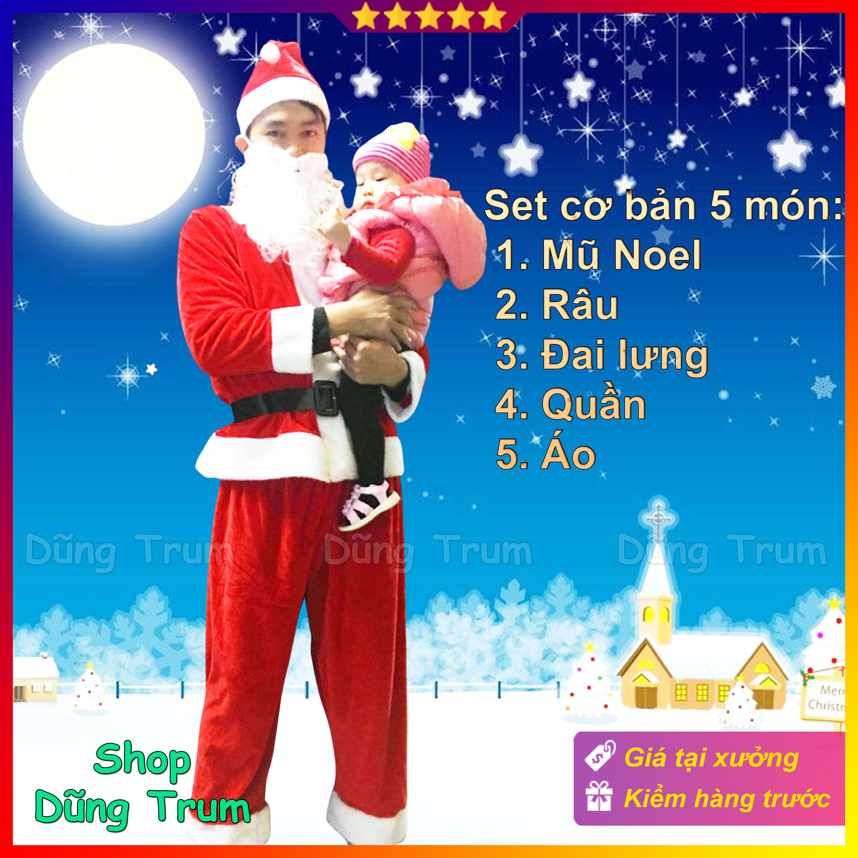 Bộ Quần Áo Ông Già Noel 2023 Chuẩn Chất Nhung Đầy Đủ Chi Tiết Siêu Đẹp