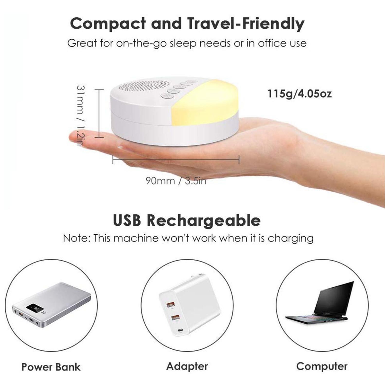 Machine Rechargeable with Soothing Sounds for Travel Home Adults