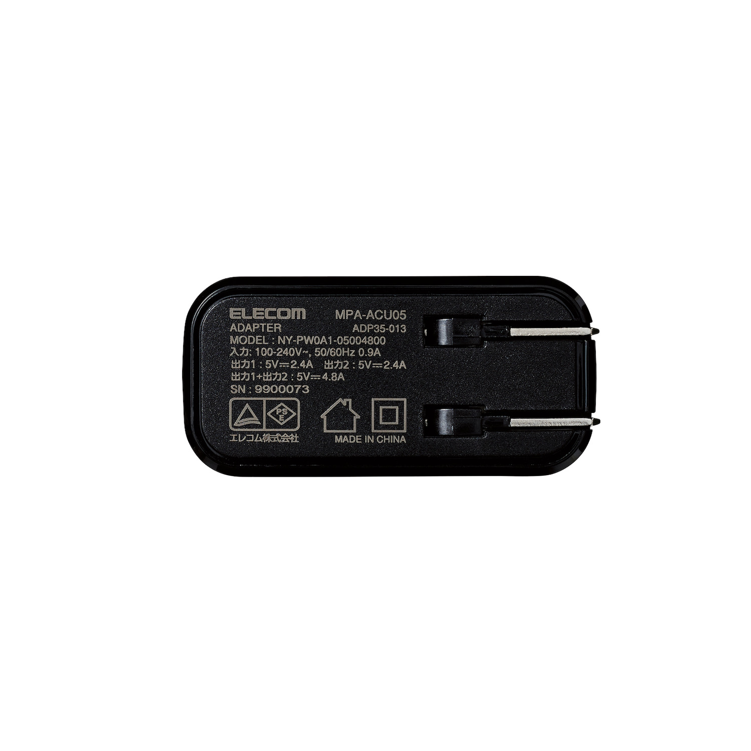 Củ sạc 2 cổng USB-A 24W ELECOM MPA-ACU05 - Hàng chính hãng