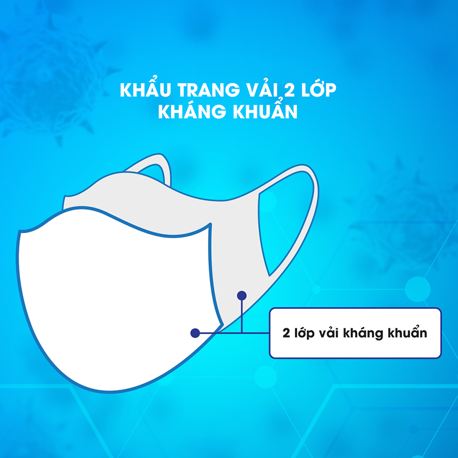 Bộ 10 Khẩu Trang  Vải Kháng Khuẩn 2 Lớp NAGAKAWA - KTV3LKKKNHH