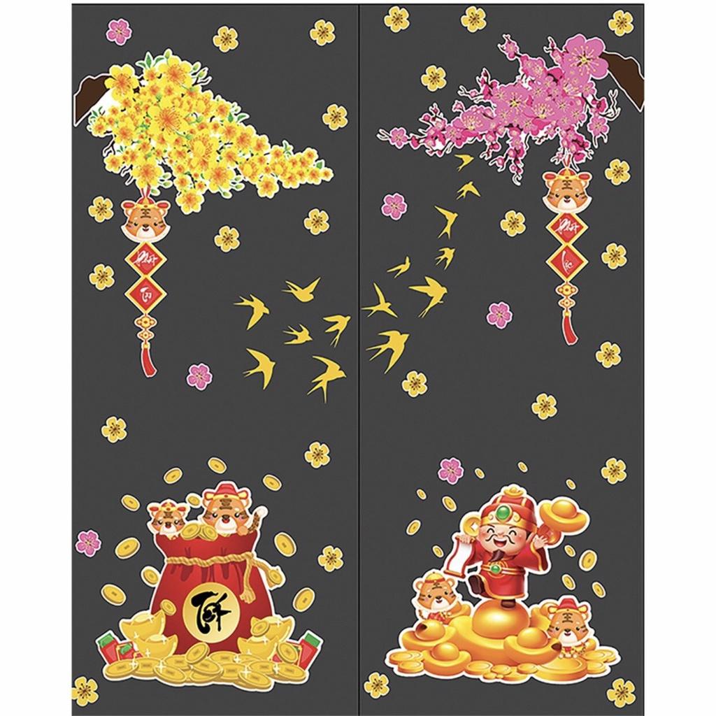Decal tết 2022 dán cửa kính decor trang trí nhà cửa dán tường