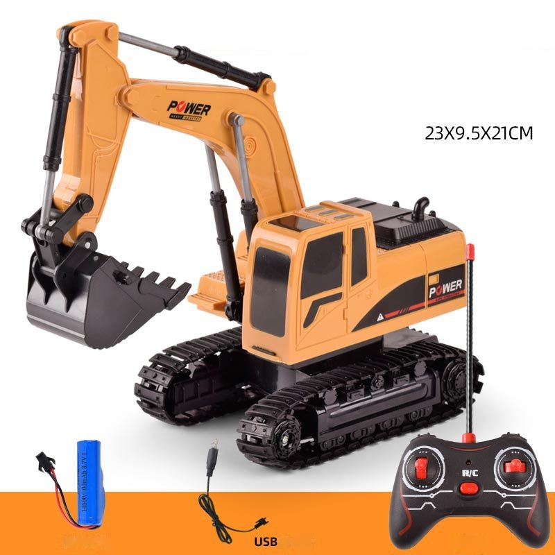 Đồ chơi xe máy xúc điều khiển từ xa có sạc, đầu múc 5 kênh
