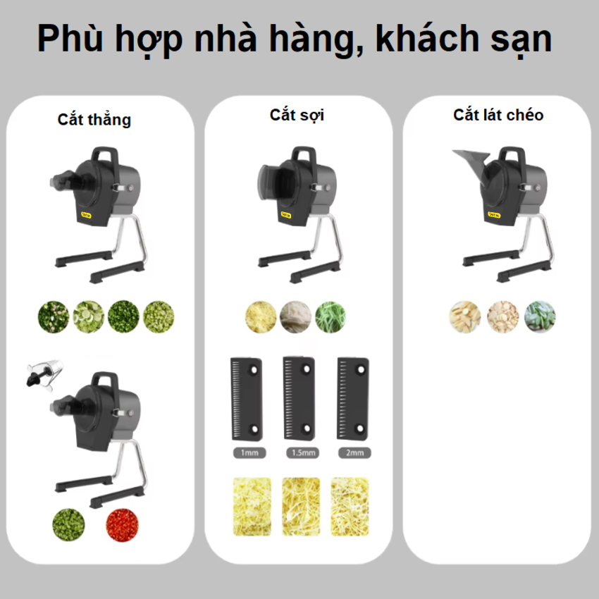 Máy thái lát, thái sợi hành lá, tỏi, ớt và rau củ quả dùng cho quán ăn, nhà hàng thương hiệu Mỹ cao cấp Septree GJ806 công suất 850W - Hàng nhập khẩu