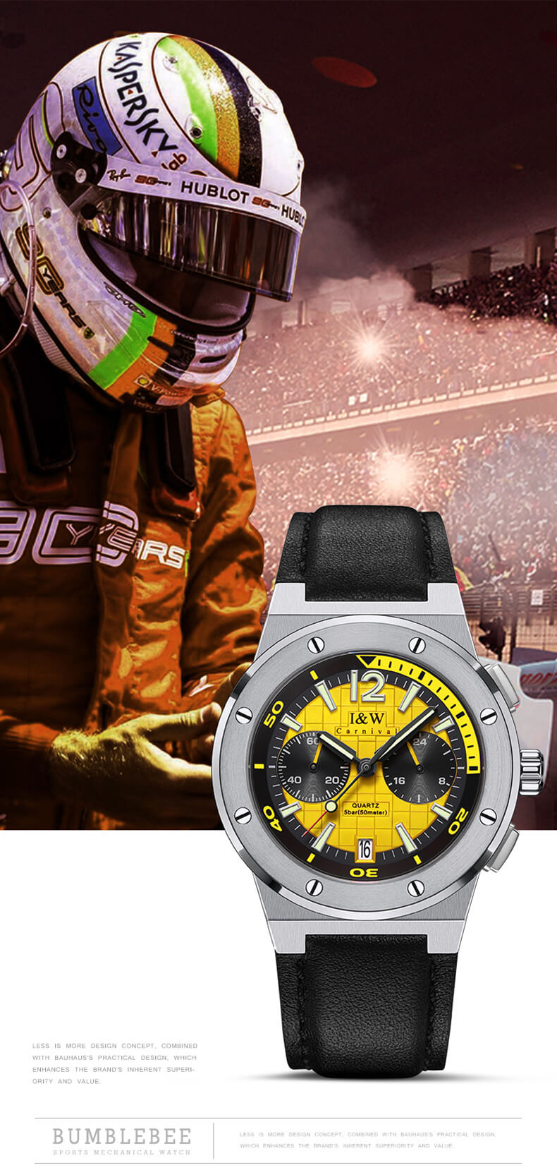 Đồng hồ nam chính hãng IW CARNIVAL IW605G-3 Kính sapphire ,chống xước ,Chống nước 30m ,Bảo hành 24 tháng,Máy điện tử(Pin),dây da cao cấp, thiết kế đơn giản dễ đeo