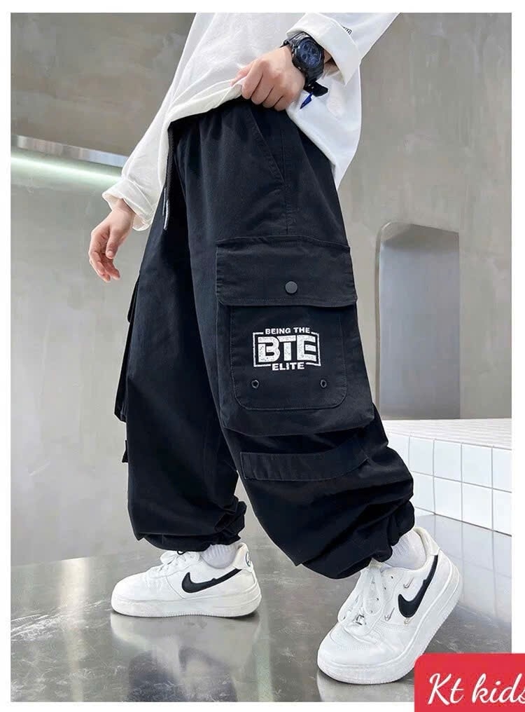 Quần dài túi hộp Jogger cho bé gái bé trai phối đồ đi chơi phong cách size 13-70kg chất kaki mềm mại