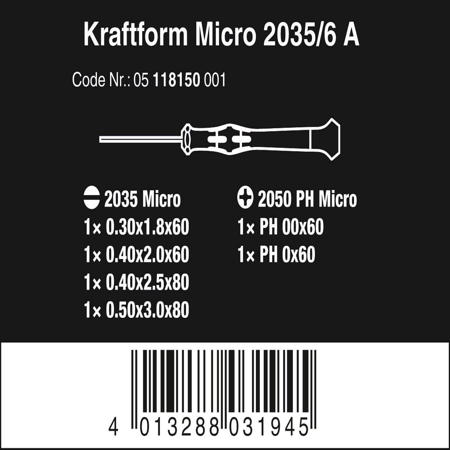 Bộ tua vít điện tử Wera 6 chiếc mã 05118150001