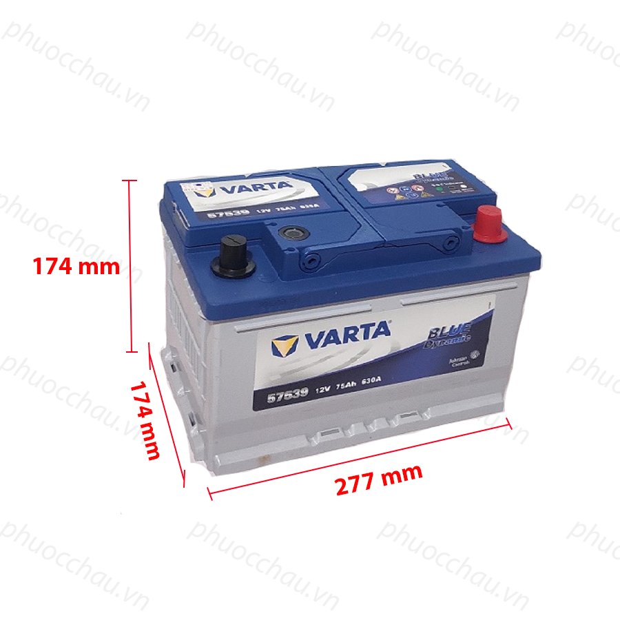 Bình Ắc Quy 12V-75AH, Ắc Quy VARTA DIN 57539