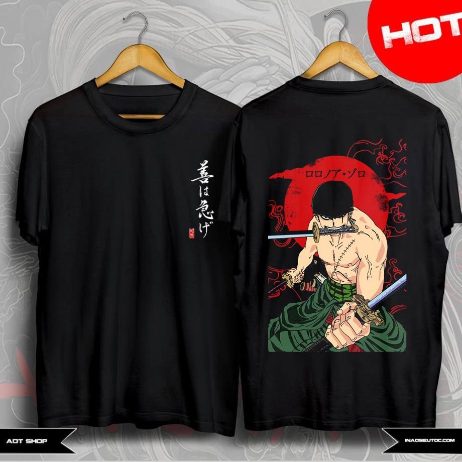 Mẫu áo thun Roronoa Zoro & One Piece Màu Đen "Cực Cool, Cực Ngầu" - Áo ANime One Piece giá rẻ độc đẹp