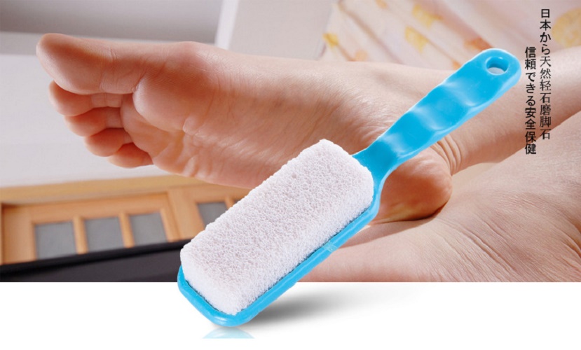 Combo Khăn tắm kỳ lưng Nhật Bản Whip's Kokubo + Bàn chà gót chân Ag+ Jabu  Made in Japan - Hồng - KB-048 - Bàn chà gót trắng