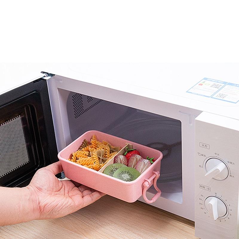 Hộp Cơm Giữ Nhiệt, Hộp Cơm LÚA MẠCH 2 Ngăn Tặng Kèm Nĩa Muỗng Cao Cấp